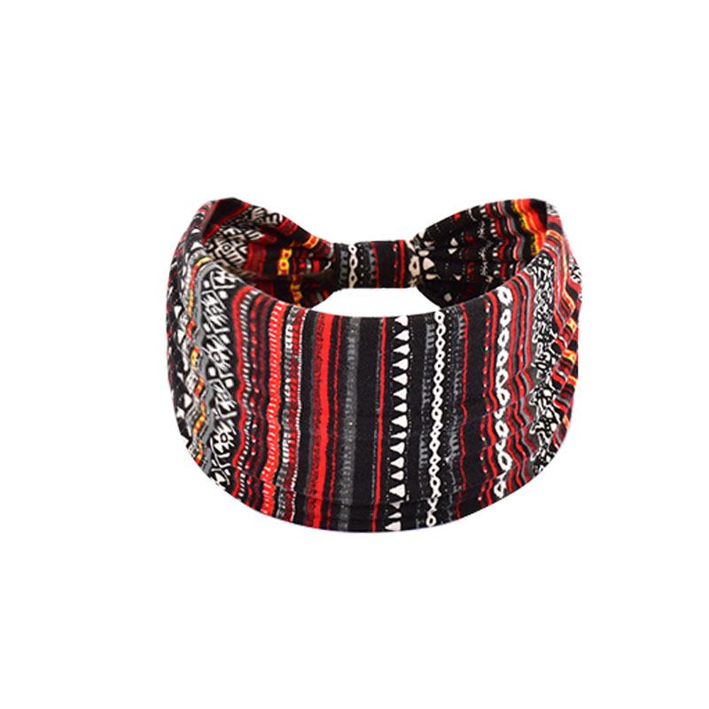 Women's Paisley Sport Yoga Headband - Sweat-Absorbing, Elastic Cotton, Bohemian Style