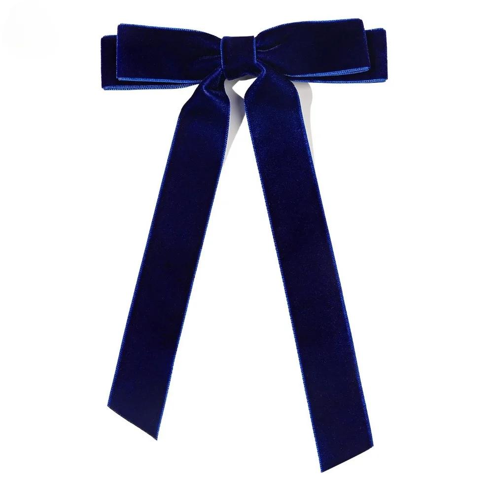 2Styles Velvet Bowknot Hair Clips for Women Elegant Sweat Double Bows Long Tassel Barrettes Hairpin Styling Korean Accessories