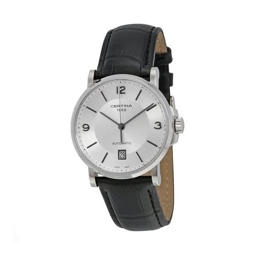 Certina DS Caimano Automatic Silver Dial Black Leather Men's Watch C017.407.16.037.00