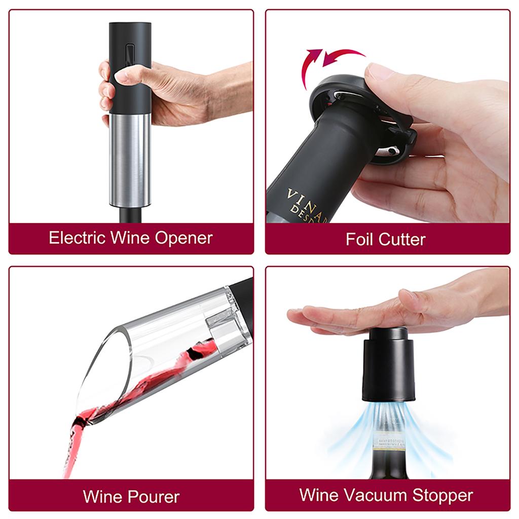 Kitchen Wine Corkscrew Type-C Fast Charging Automatic Beer Bottle Opener Multi-function Home Electric Wine Opener For Party