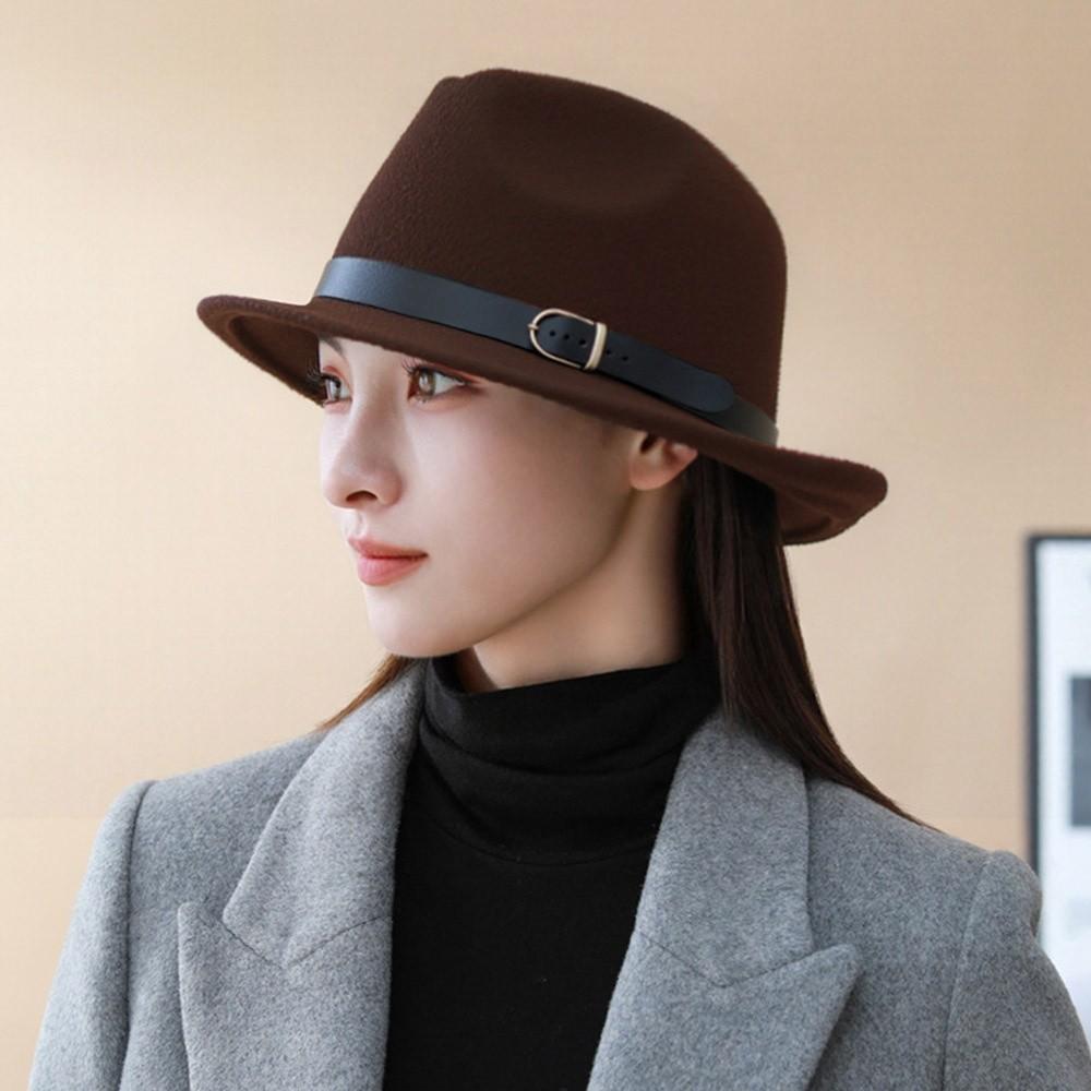 Short Brim Bucket Hats Felt Fabric Trilby Hat New Panama Hats  Winter Season
