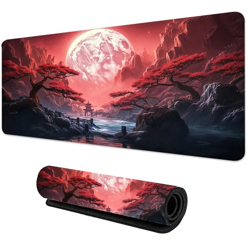Sakura Scenery Mouse Pad Large Anti-Slip Rubber Gaming MousePad Durable Desk Mat Thick Seam Edge Office Gaming Table Carpet