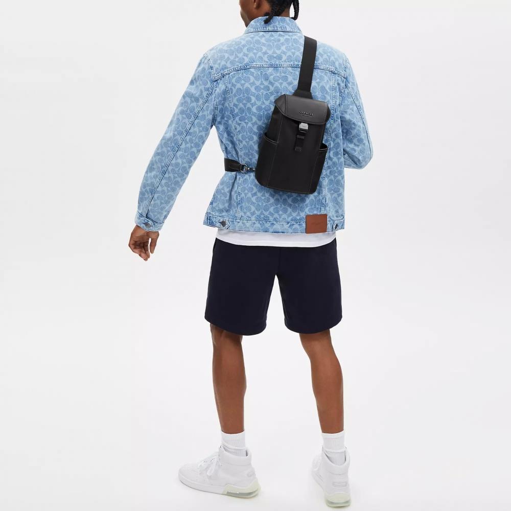 Coach Racer Pack Gunmetal Black