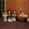 Christmas Manger Nativity Set Resin Christmas Manger Scene Nativity Statue Holiday Party Supplies For Mantel Desk Room Bedroom