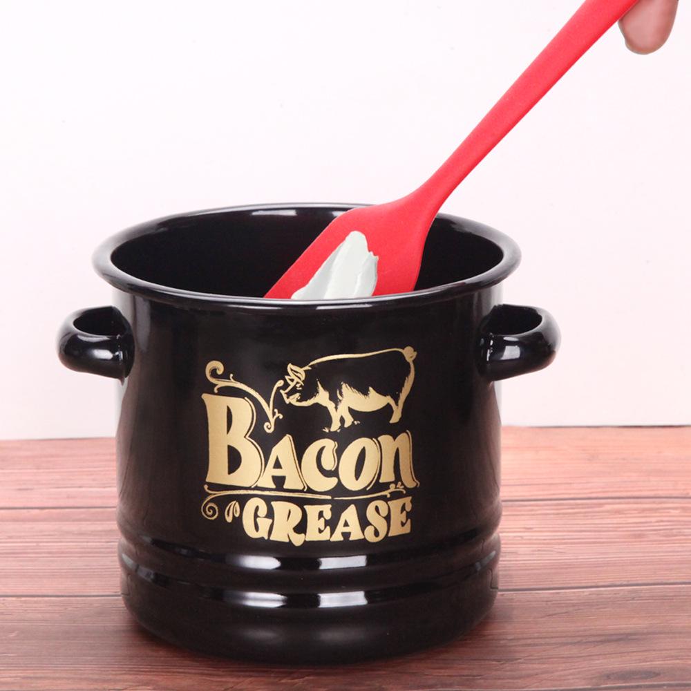 Retro Mini Enamel Stew Pot & Seasoning Jar with Lid - Double-Eared, Food Grade Storage Can