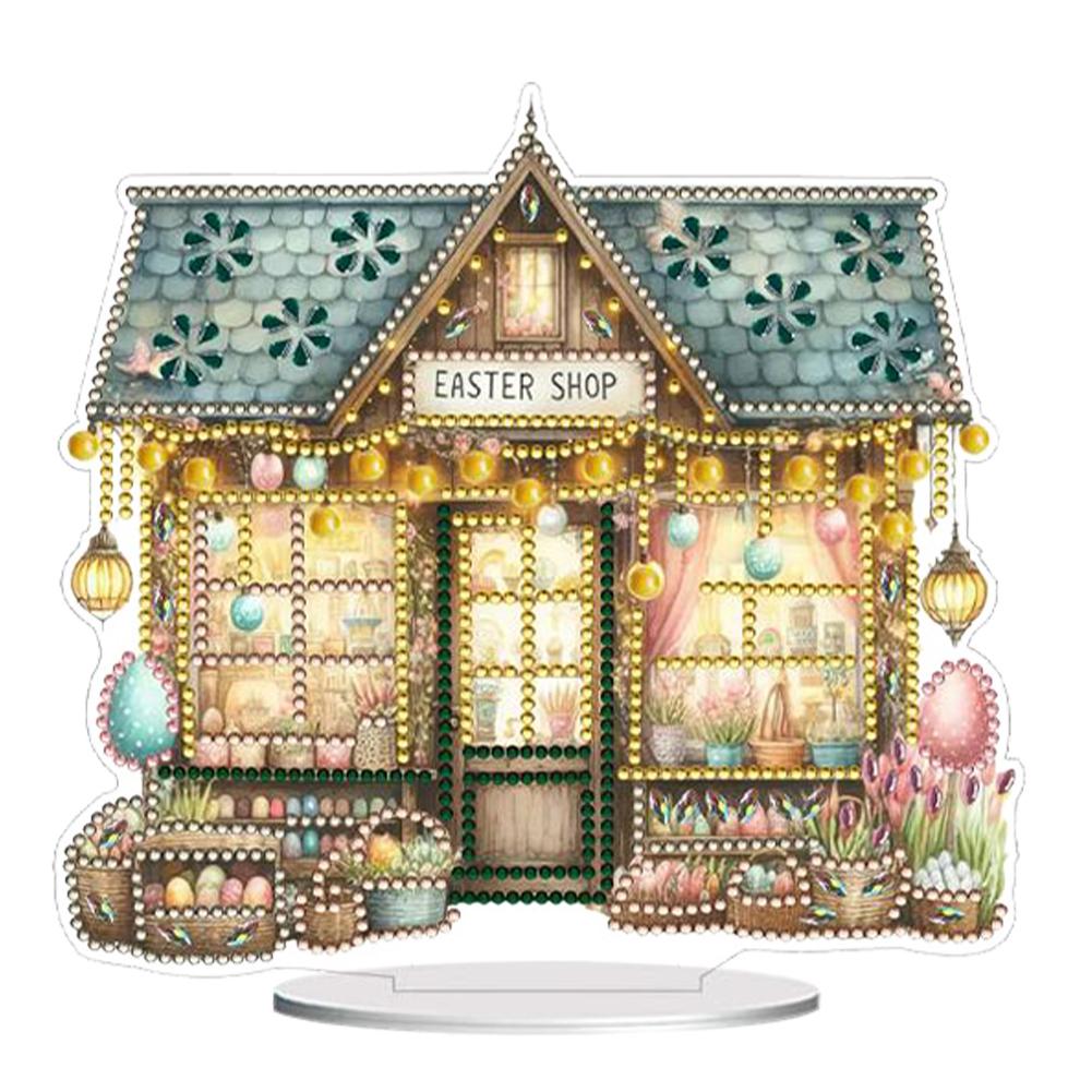 

Easter Lily Gnome Diamond Painting Tabletop Ornaments Kit Table Top Diamond Painting Ornament Kits Rhinestones Desktop Ornaments