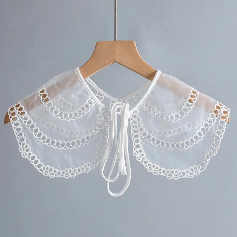Korean Sweet Dress Fake Collars for Women Hollow Out Shirt Blouse Tops Detachable Collar Female Removable False Collar
