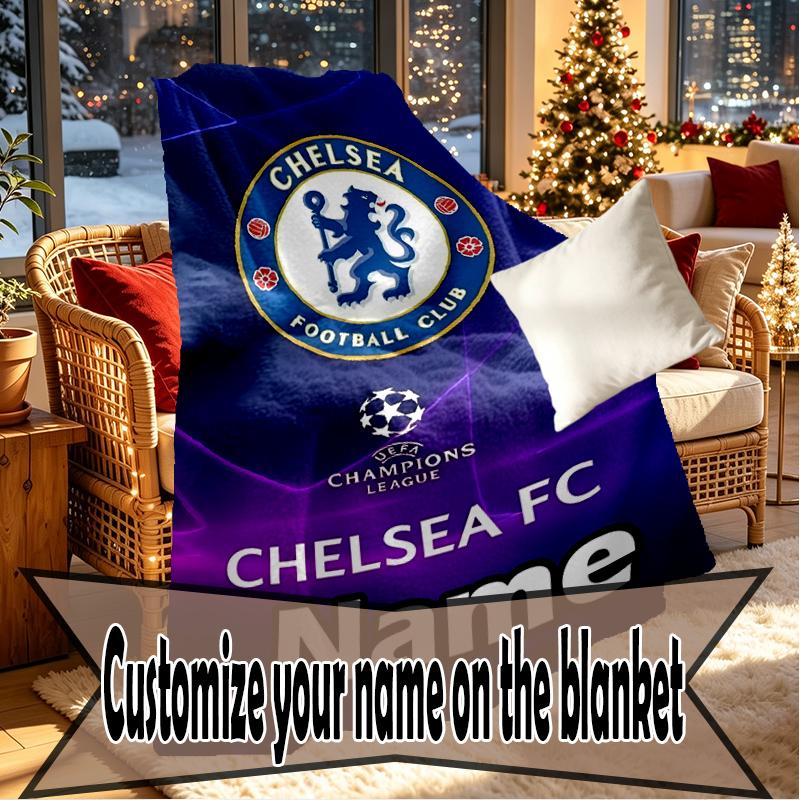 Custom Name Personalized football club F.C Print Blankets, Home Decor, Bedroom, Sofa, Camping, Couch, Gifts for Birthday Christmas