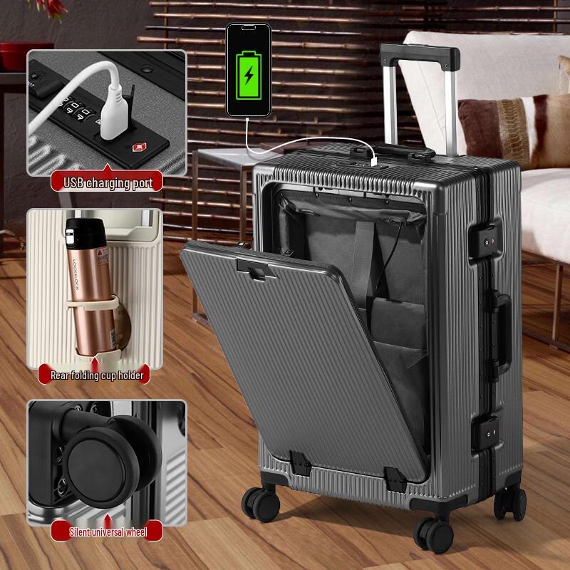 Li Shen Smart Luggage with Folding Cup & Phone Holder 24-inch