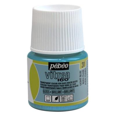 Glass Paint - PEBEO - V160 - 45 Ml - Light Blue - Glossy Effect