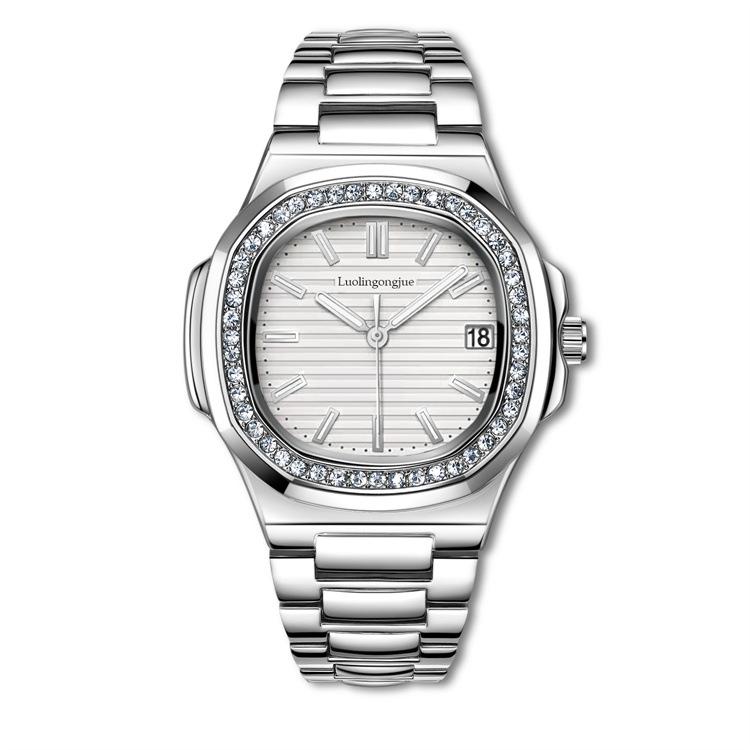 Duke of Lorraine Qixi Nautilus His & Hers Couple Watches - Full Diamond Automatic for Boyfriend/Girlfriend