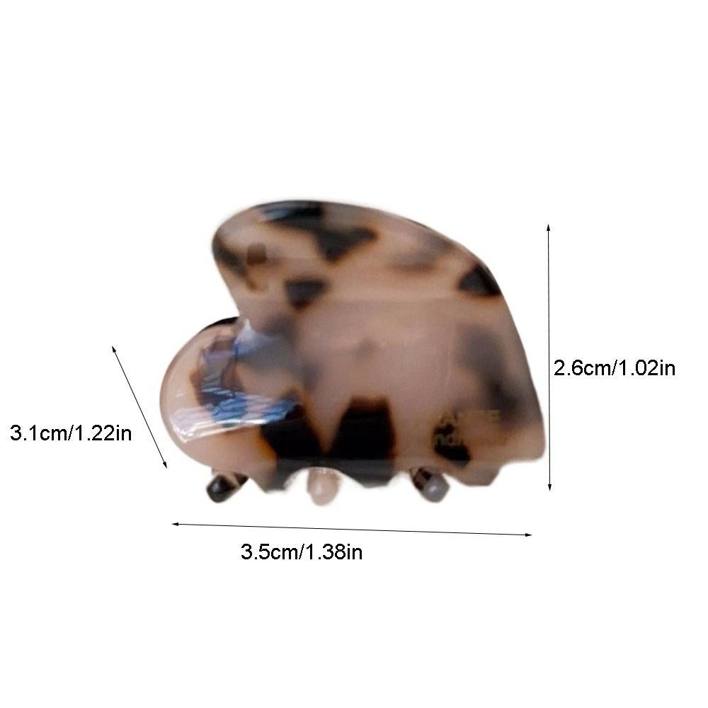 Side Clip Mini Hair Claw Acetic Acid Hair Grab Clip Retro Love Heart Hair Claw  Daily