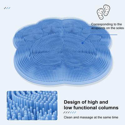 Bathing Foot Mat 30x30cm Soft Bristles Exfoliation Cleansing Shower Foot Mat with Suction Cup Design Home Bathroom Essential