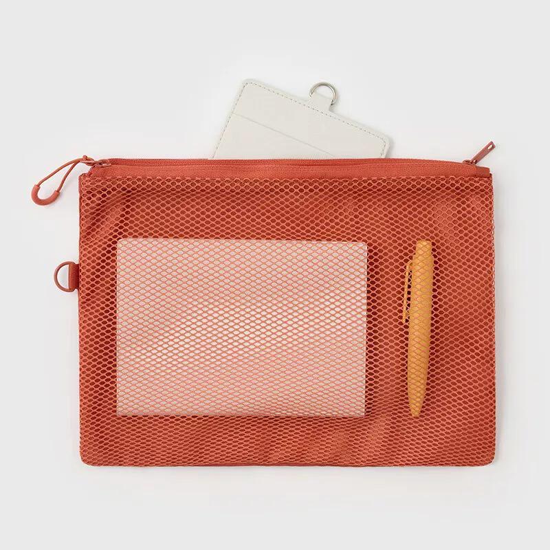 

MUJI Портативна сітчаста косметичка з подвійною блискавкою - Маленька ручна сумка для зберігання макіяжу