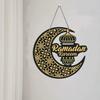 Round Plaque Eid Mubarak Wall Pendant Carved Ramadan Gift  Ramadan Festival