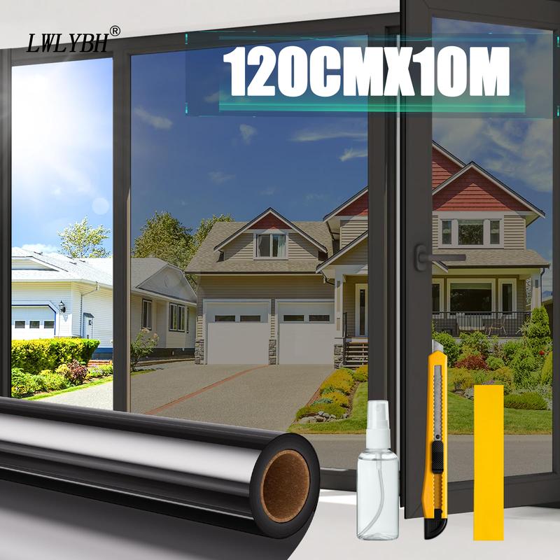 Anti Look Window Privacy Film One Way Vinyl Window Glass Film Window Sun Blockers Stickers Anti Heat Blackout Mirror Tint Film 40CMx100CM