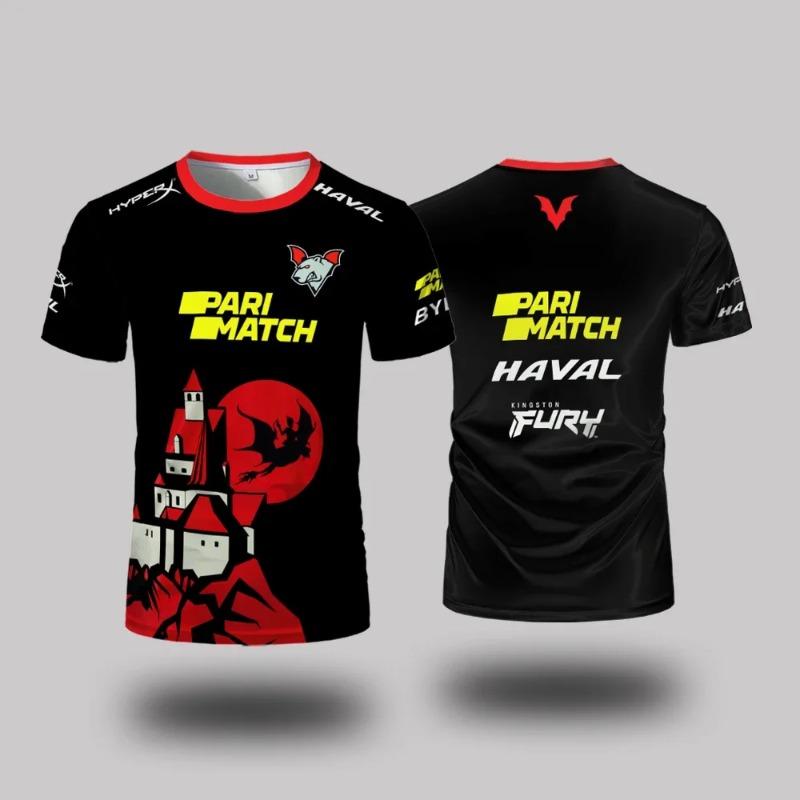 

Уніформа Кіберспортивного Клубу Virtus.Pro Літня Вулична Чоловіча та Жіноча Спортивна Дихаюча Футболка Вільна Повсякденна З Круглим Коміром Одяг 6XL темно-сірий колір