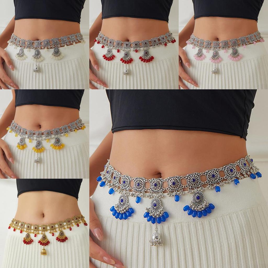 Bohemia Vintage Hollow Out Waist Chain Metal Tassel Ethnic Womens Fashion Accessory For Summer And Fall
