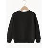 European sizes Kids' Black joyful Face & Password Print Sweatshirt - Casual Winter Sweater with & joyful Eyes, Round Neck Pullover