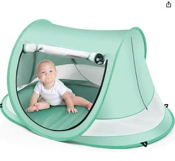 Foldable UV50+ Baby Mosquito Net Tent for Camping, Beach, or Grassland - Quick-Open and Portable Children's Shelter