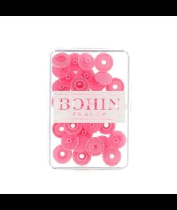 Bouton pression - BOHIN - 9mm - Couleur: Rose - Plastique - Magique
