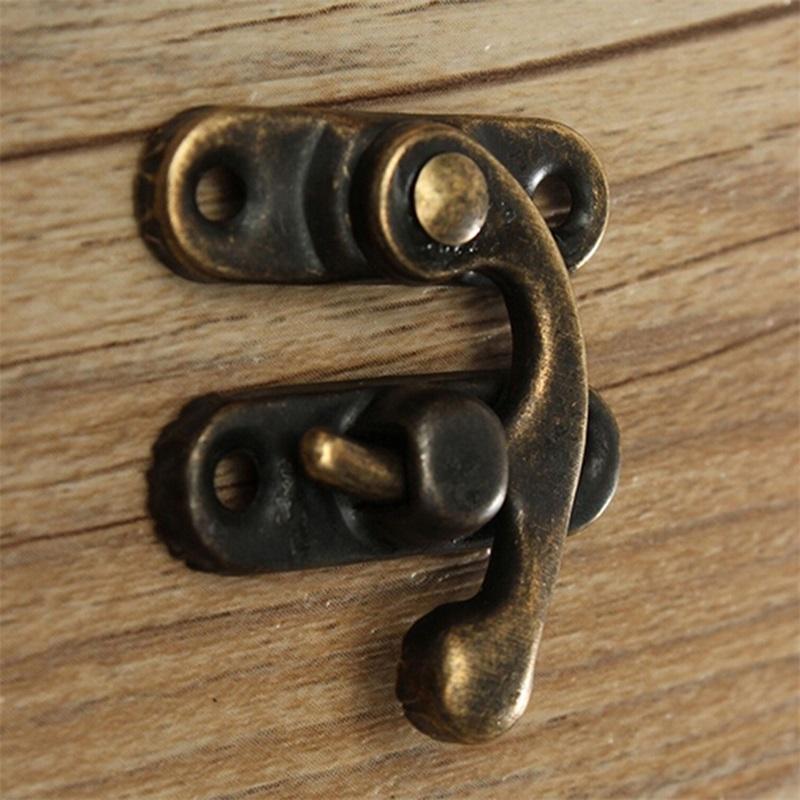 5Pcs Antique Metal Catch Curved Buckle Horn Lock Clasp Hook Jewelry Box Padlock