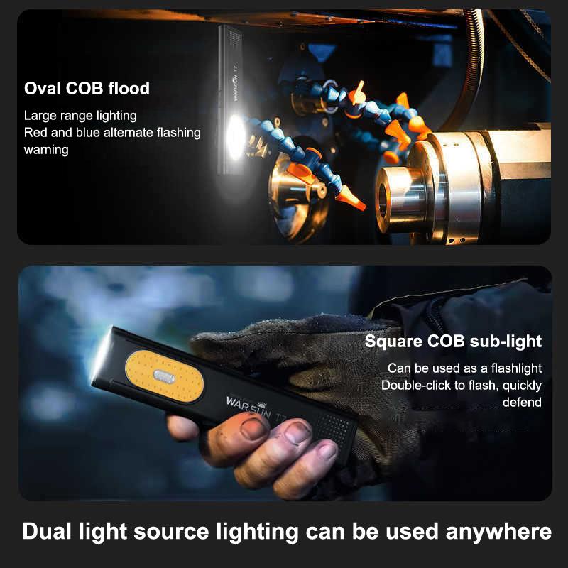 Rechargeable Small Flashlight Camping Flashlights 4 Modes Portable Mini Torch Light Pocket Lantern Flood Work Light With Magnet