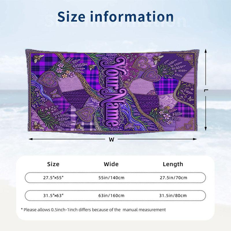 Fantasy Magic Theme Beach Towel Personalized Custom Name & Text Soft Quick Dry Beach Towel for Swimming Travel