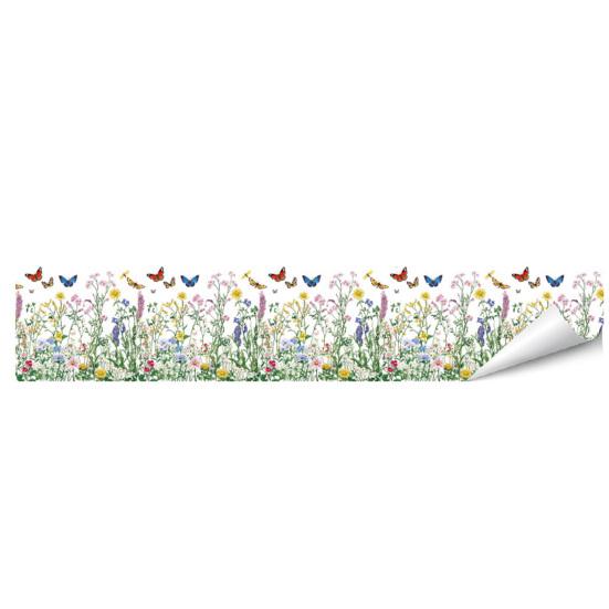Colorful Spring Floral Window Cling Double-Sided Static Glass Sticker Stained Glass Effect Flowers Butterflies Window Decal for Kitchen Bedroom