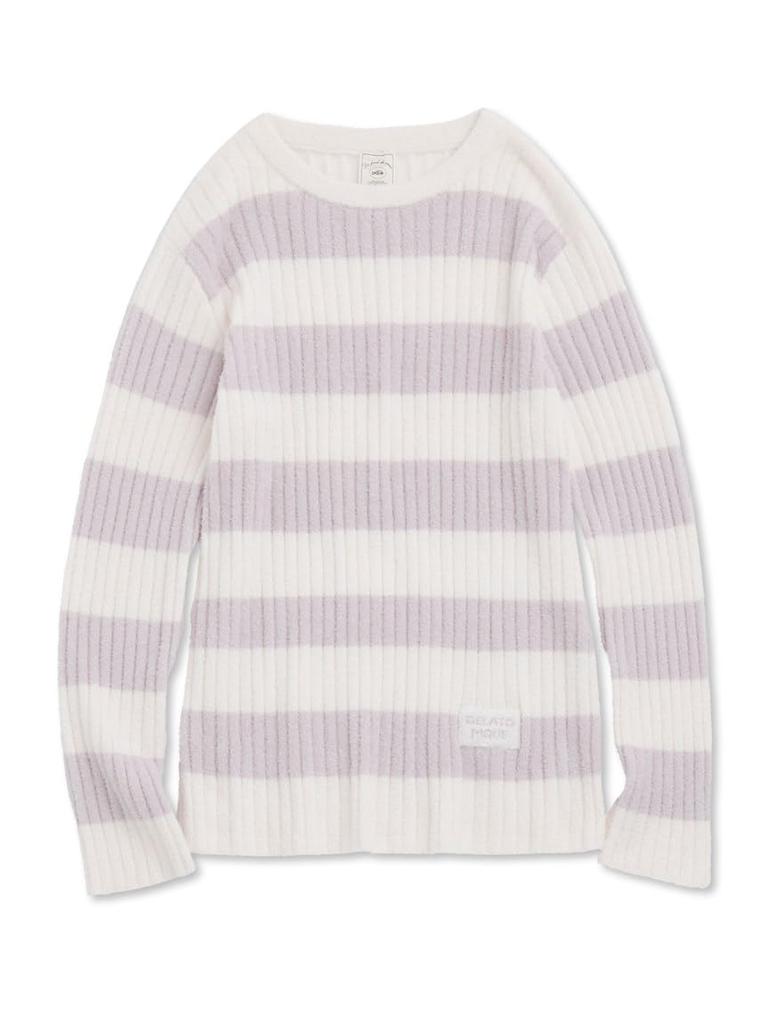 Gelato Pique Smoothie Rib Border Pullover PWNT231039 LAV F Women's