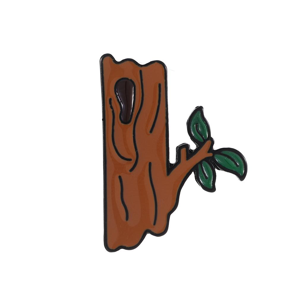 Funny Squirrel And Pinecone Enamel Brooches Woodpecker And Tree Trunk Shaped Pins Forest Animal Monkey Badge