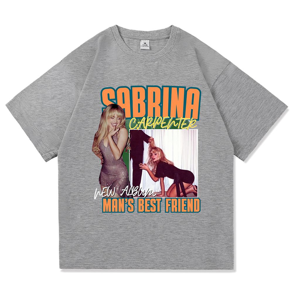 Sabrina Carpenter Man's Best Friend TShirt 2025 Album Men Women Clothing Harajuku Manchild High Quality Tops Cotton TShirts