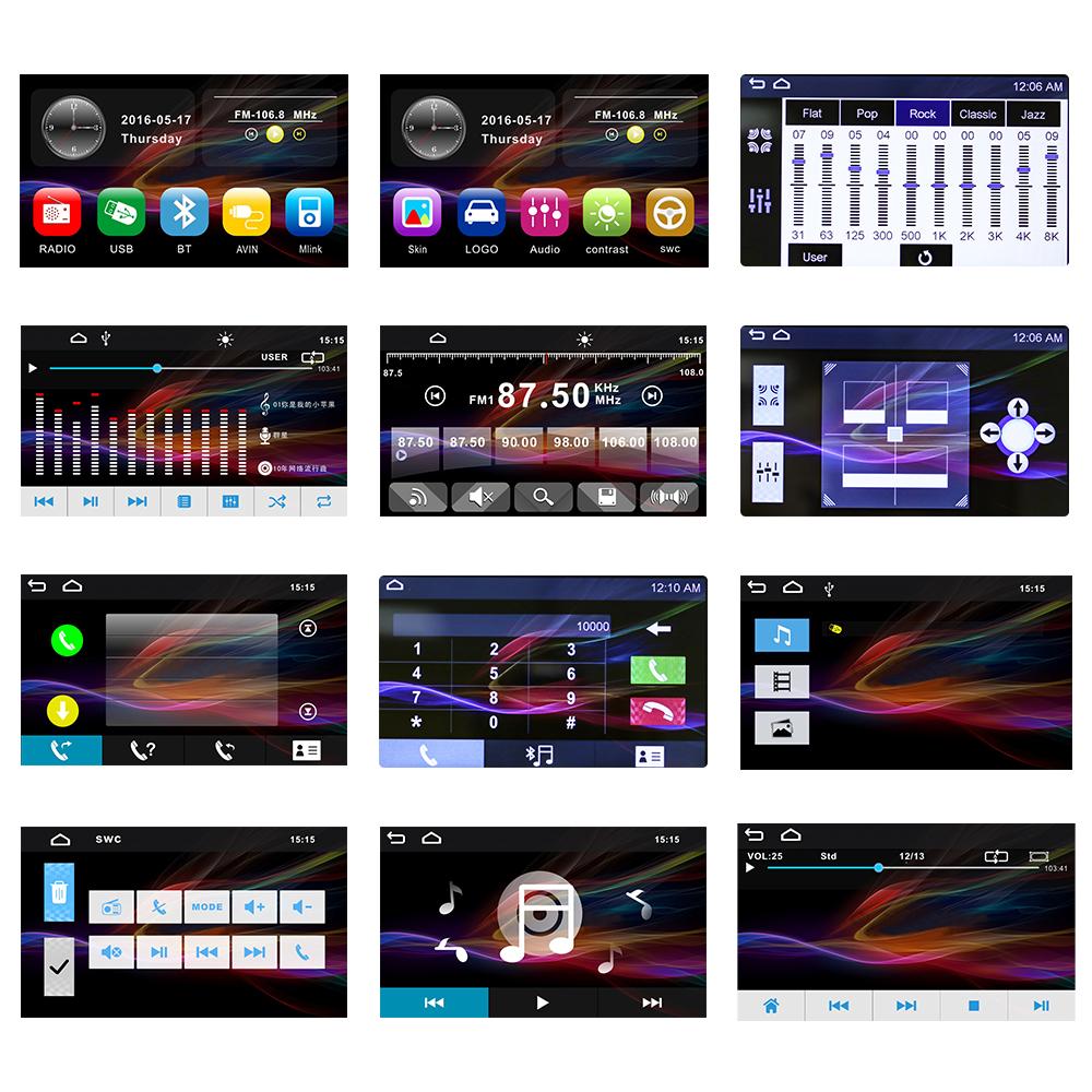 Car Radio 1 Din Universal CarPlay Android Auto Multimedia Player Bluetooth MirrorLink FM Receiver