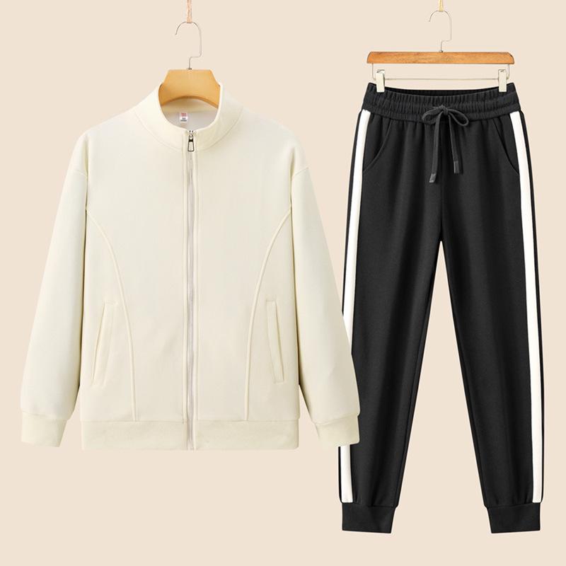 Women's Spring & Autumn Casual Running Two-Piece Set: Long Sleeve Top & Loose Pants, Breathable & Fashionable