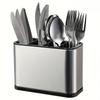 1Pc Stainless Steel Cutlery Holder with 4 Compartments, Rustproof Organizer for Kitchen Counter, Large Capacity Utensil Storage
