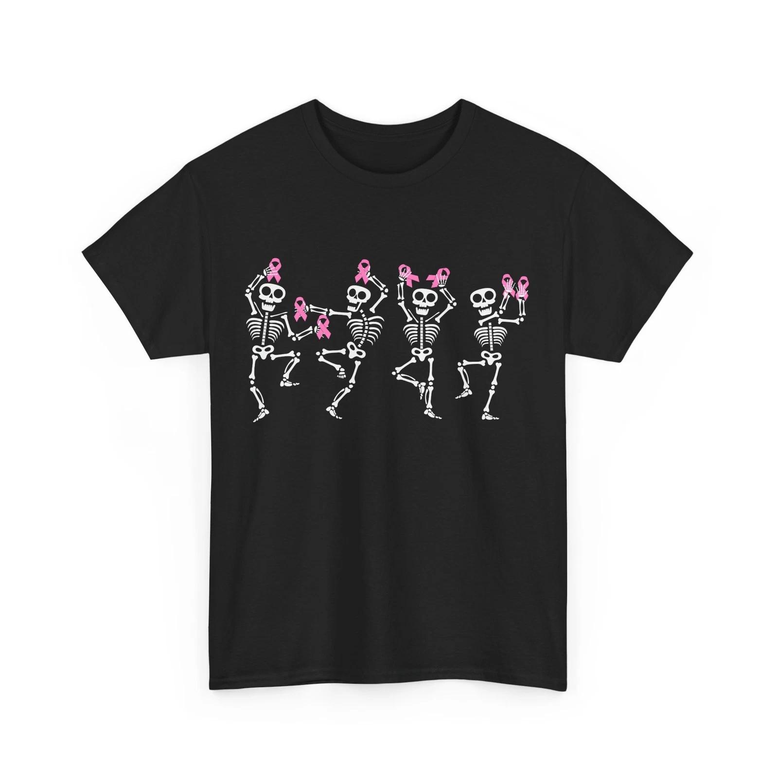 Dancing Skeleton Breast Cancer Shirt, Breast Cancer Pink Ribbon Awareness Tshirt 2XL