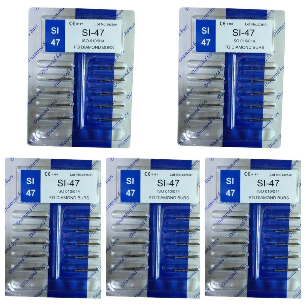 50pcs Dental High Speed Burs High Speed Handpiece Turbine Diamond Burs Diamond Polishing Tooth Preparation Dentist Material