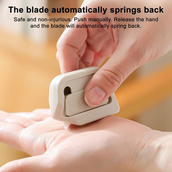 2Pcs Mini Magnetic Unboxing Cutter with Safety Ceramic Blades Auto-Retract Grooves Box Opener for Cardboard Crafts Portable Package Opener