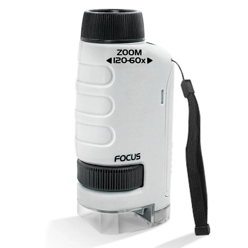 60-120x Mini Handheld Microscope Kit with LED Light for Kids Educational Science Toy Outdoor STEM Learning and Exploration Gift