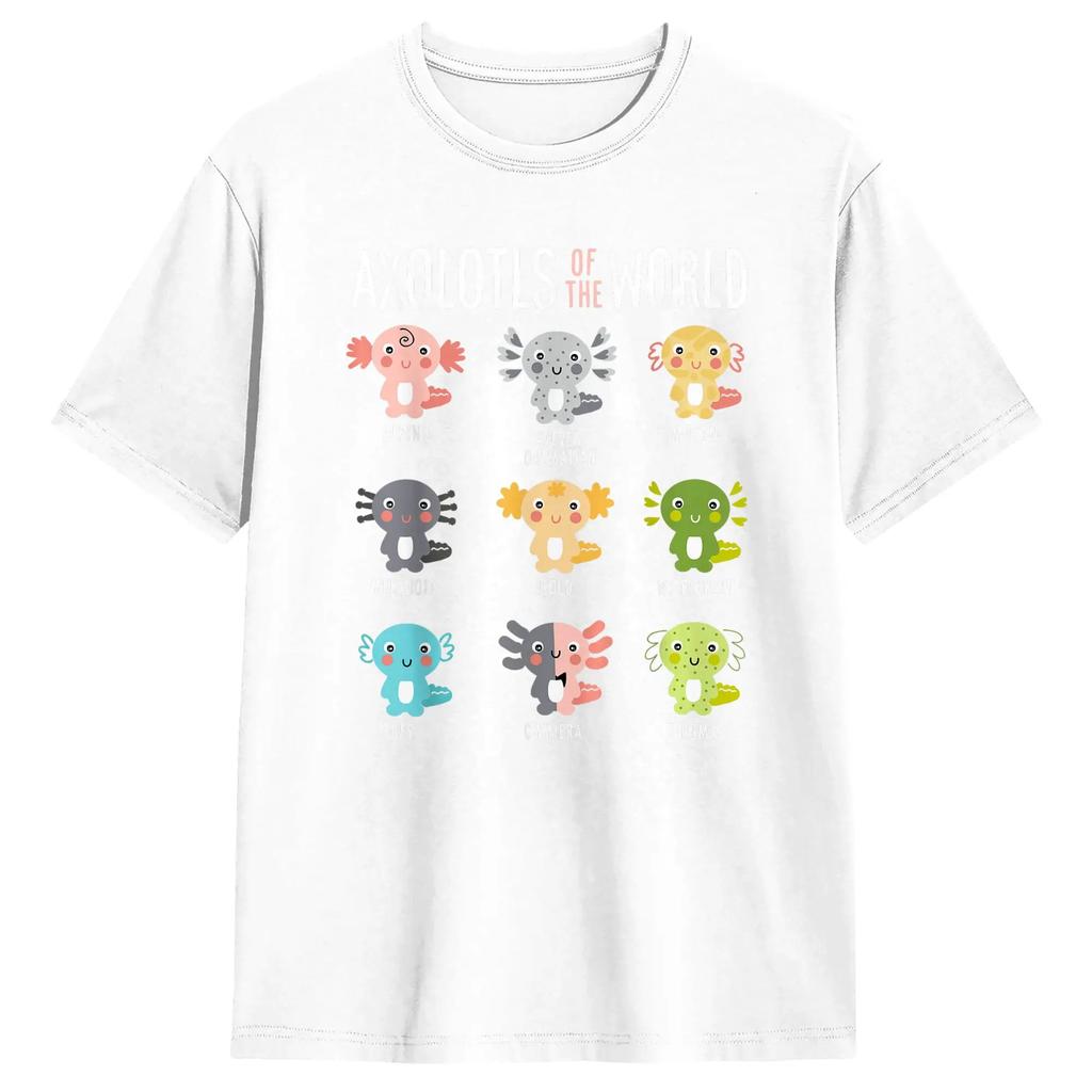Axolotls Of The World Axolotl Amphibian Animal Lovers TShirt Summer Cotton TShirts For Male Short Sleeve Streetwear Top Tees