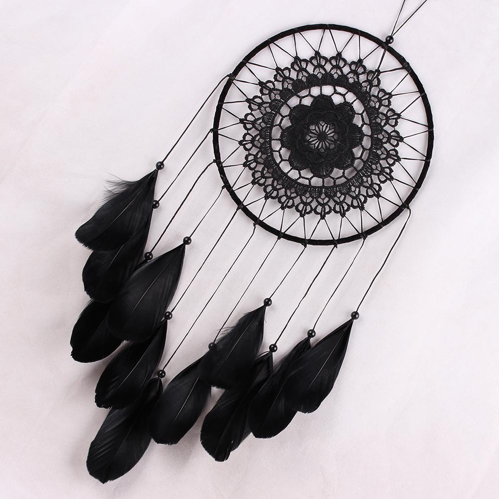Dream Catcher White Feather Wind Chimes Wall Hanging Handmade Beads Romantic Art Crafts for Party Home Office Hanging Decoration