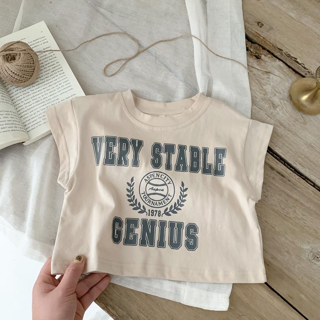 Dzieci Chłopiec Moda Litera T-shirt Wszechstronne T-shirty na przód ramię Dziewczynki Wysokiej jakości bawełna Cienkie Wygodne Wciągane Bluzki