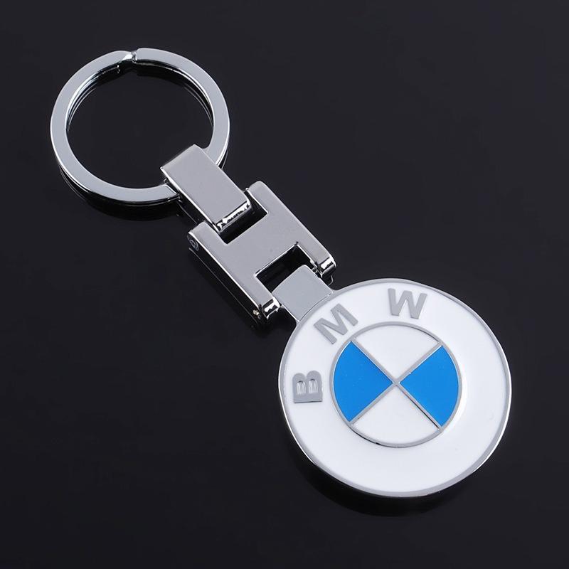 KJVF7 Metal Car Emblem Key Keyring White Key Chain For BMW Series X1 X3 X4 X6 E90 E91 I3 I4 F30 F48 F30 F10 E30 E34 F02 Accessories