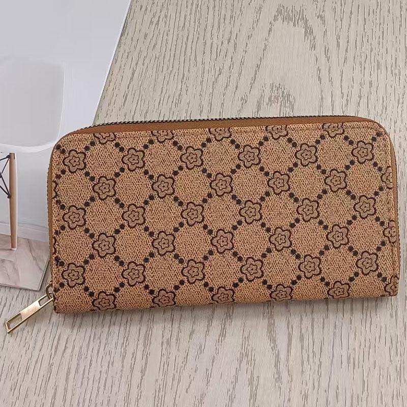 European & American Fashion Large Capacity Zipper Clutch Wallet - Multi-Card Slot, Simple, High-End Design