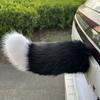 Electric Car Tail with Remote Control Rechargeable Cute Fuzzy Wagging Moving Tail Car Exterior Decoration for Cosplay