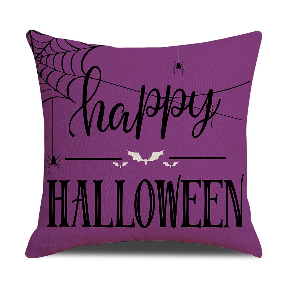 

Purple Halloween Pillowcase Evil Funny Letter Print Home Sofa Cushion Cover Bedroom Pillowcase 45 * 45Cm (excluding pillow core)