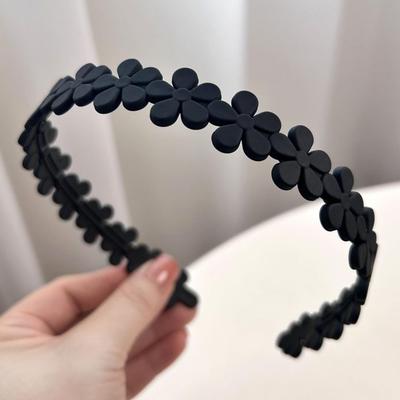 Diadema Fina para Mujer con Dientes Antideslizantes, Bandas para el Cabello de Color Sólido para Niñas y Mujeres, Dulce Aro para la Cabeza con Flores, Accesorios para el Cabello