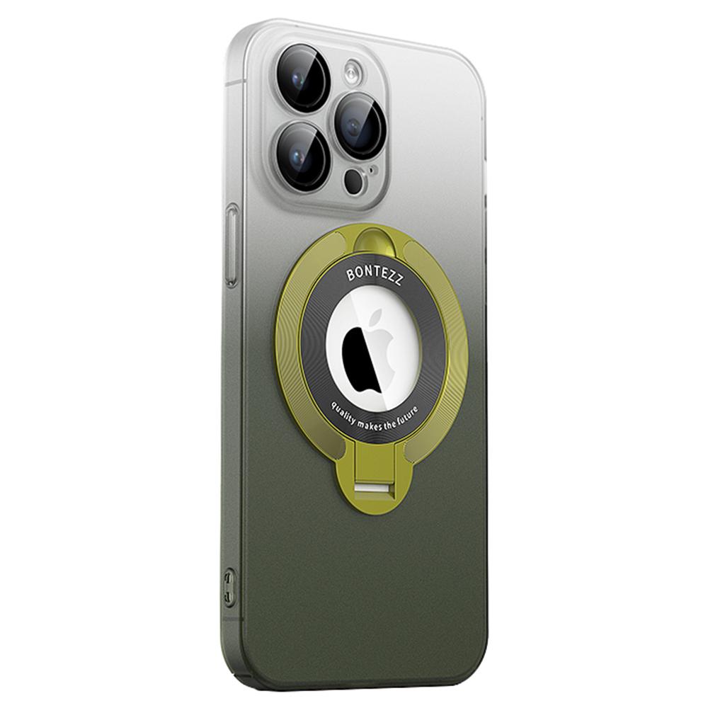 

VOERO Skin-Touch Hard PC Case for iPhone 15 Pro Max Kickstand Phone Cover Compatible with MagSafe Gradient Green