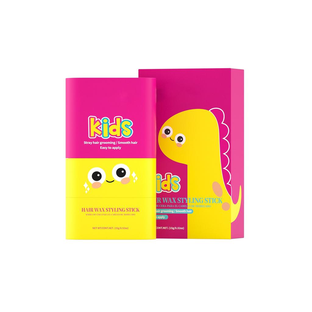 Kids Quick Slick Hair Finishing Stick Gel - 40ml Hårstråtemmer med dinosaurdesign, skånsom påføringsbørste for babyhår og flyvehår
