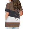 Fashion Short Sleeve Shirt Round Neck Plus Size T-Shirt Geometric Splicing Printed Casual Tops For Women
